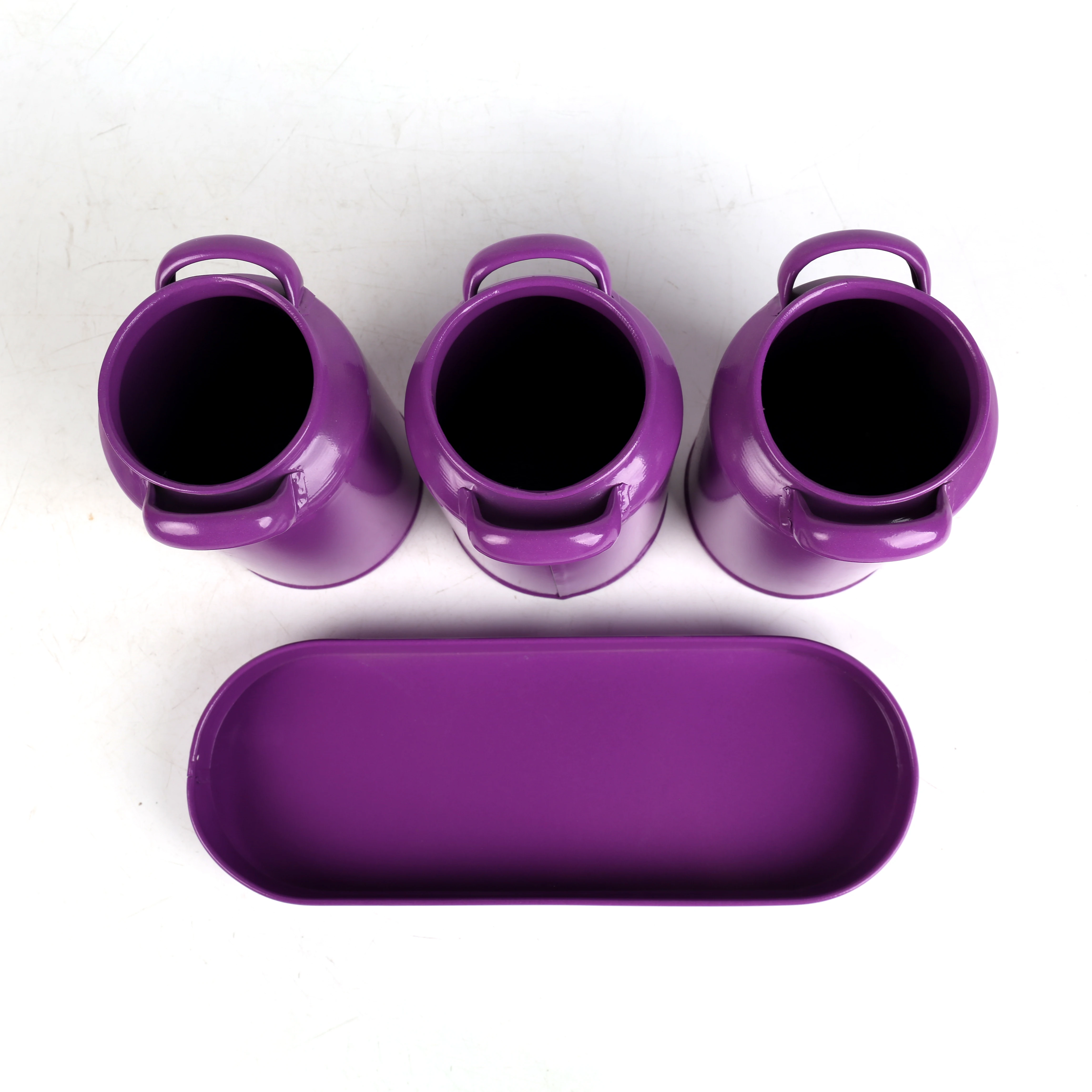 2022 Simple Candy Color Galvanized Metal Iron Plant Pot Bucket With Tray decorations for home container packing/giftpacking