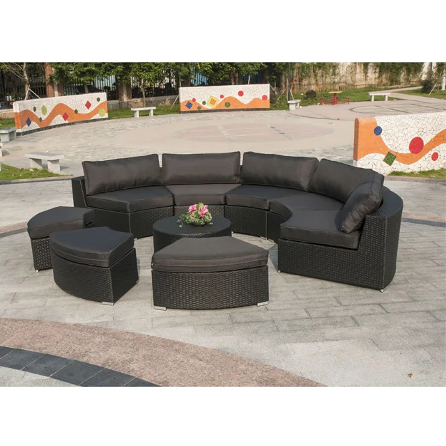 rattan furniture new model outdoor semicircle sofa set