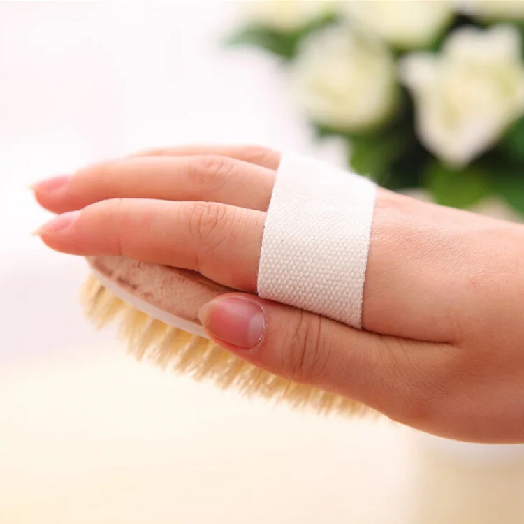 Щетка из натурального бамбука для сухой кожи, скруббер для тела вегана, щетка для сухой кожи с щетиной кабана, Детские кисти для ванны