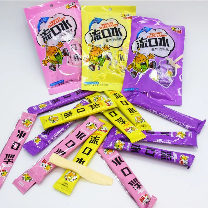 Factory OEM ODM Grape Yogurt Sticks Fruit Candies Delicious Lemon Yoghurt Box Juicy Peach Yoghurt Sugar Kdis Candies