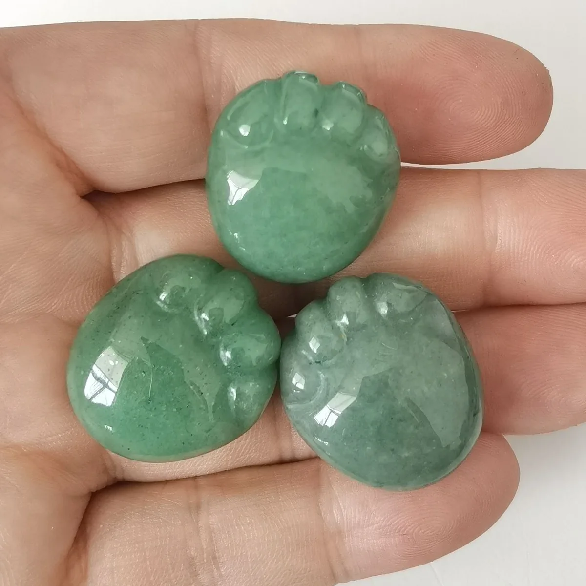 Good Quality Wholesale Crystal Children Foot Palm Shape Green Aventurine Gemstone For Pendant Design