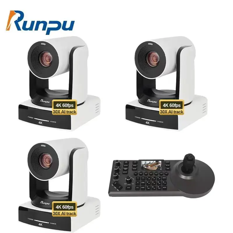Комплект VX630AL-N горячего потока = 3 шт. 30X оптический зум NDI HX 4K 60FPS PTZ камера AI Track sdi hd mi lan usb poe + ip контроллер