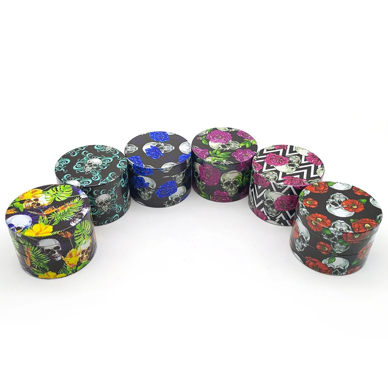 Free Shipping 3D Full Printing Skulls Smoking Accessories 40MM 55MM 63MM 75MM Herb Grinder 4 Layer Mini Grinder