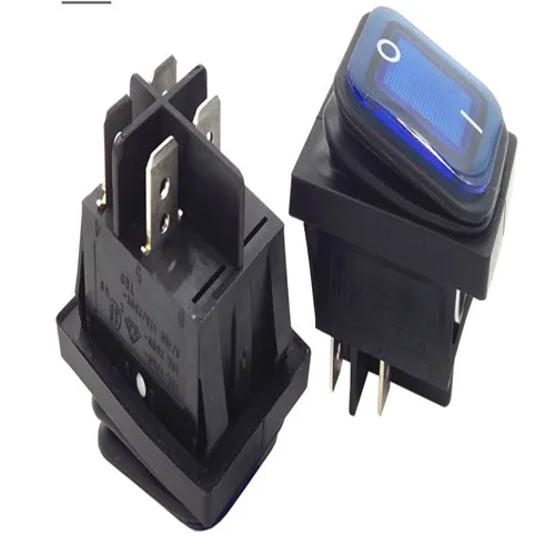 Waterproof 16A 250V 20A 125V AC 6 Pins 3 Position ON Off ON DPST Blue LED Light Illuminated Rocker Toggle Switch Boat Or Car