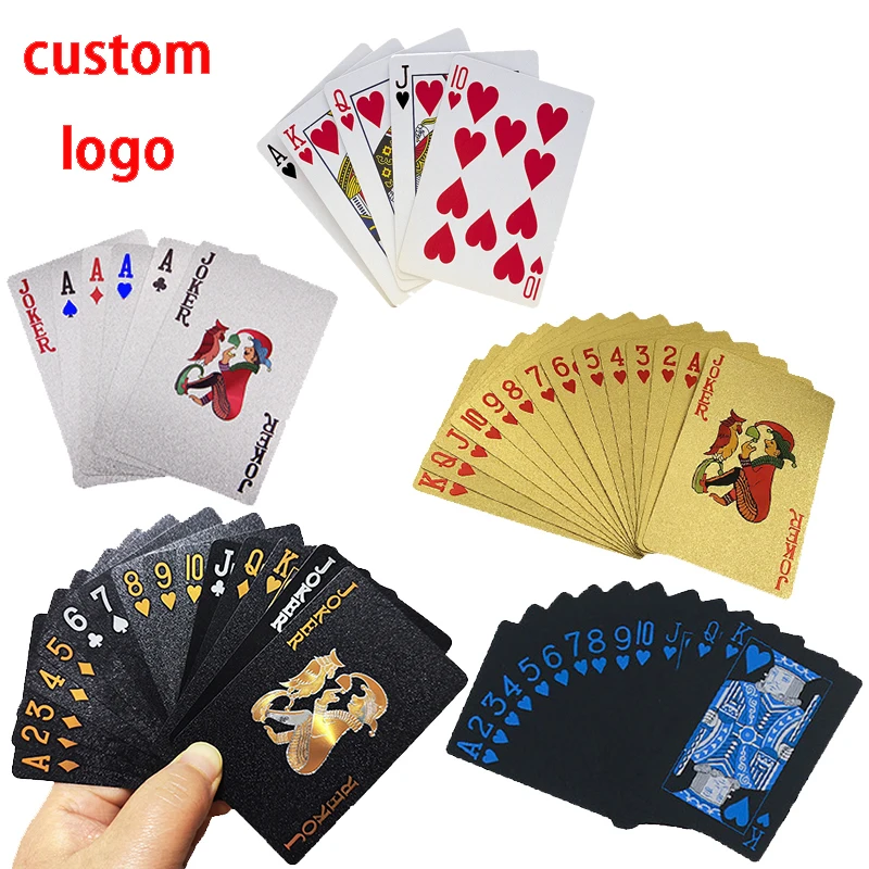 Manufacturer Oem Custom Black Game Card Playing Cards With Tin Box Personalized board games Silver Arabia Baloot plastic paper
