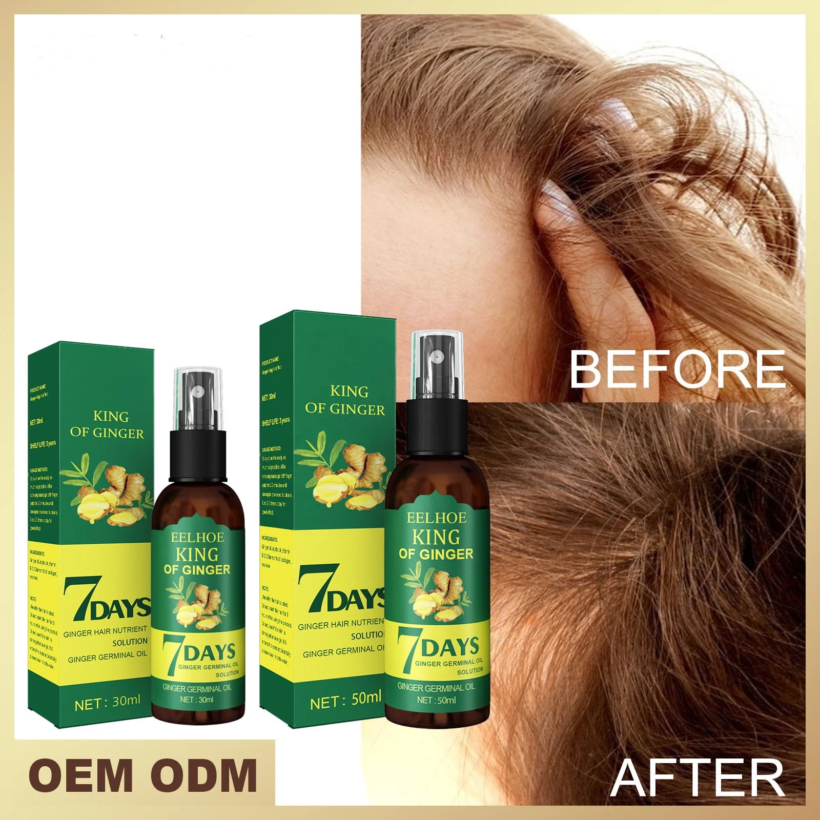 Trending products 2024 custom regrow 7 day ginger germinal hair growth serum ginger essential oil hair growth serum spray