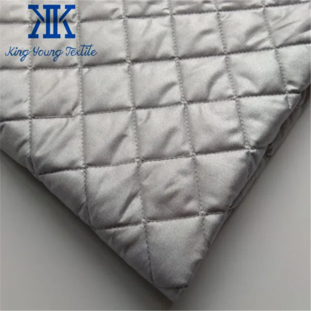 quilted thermal insulation fabric / waterproof silver coated quilted heat resist fabric