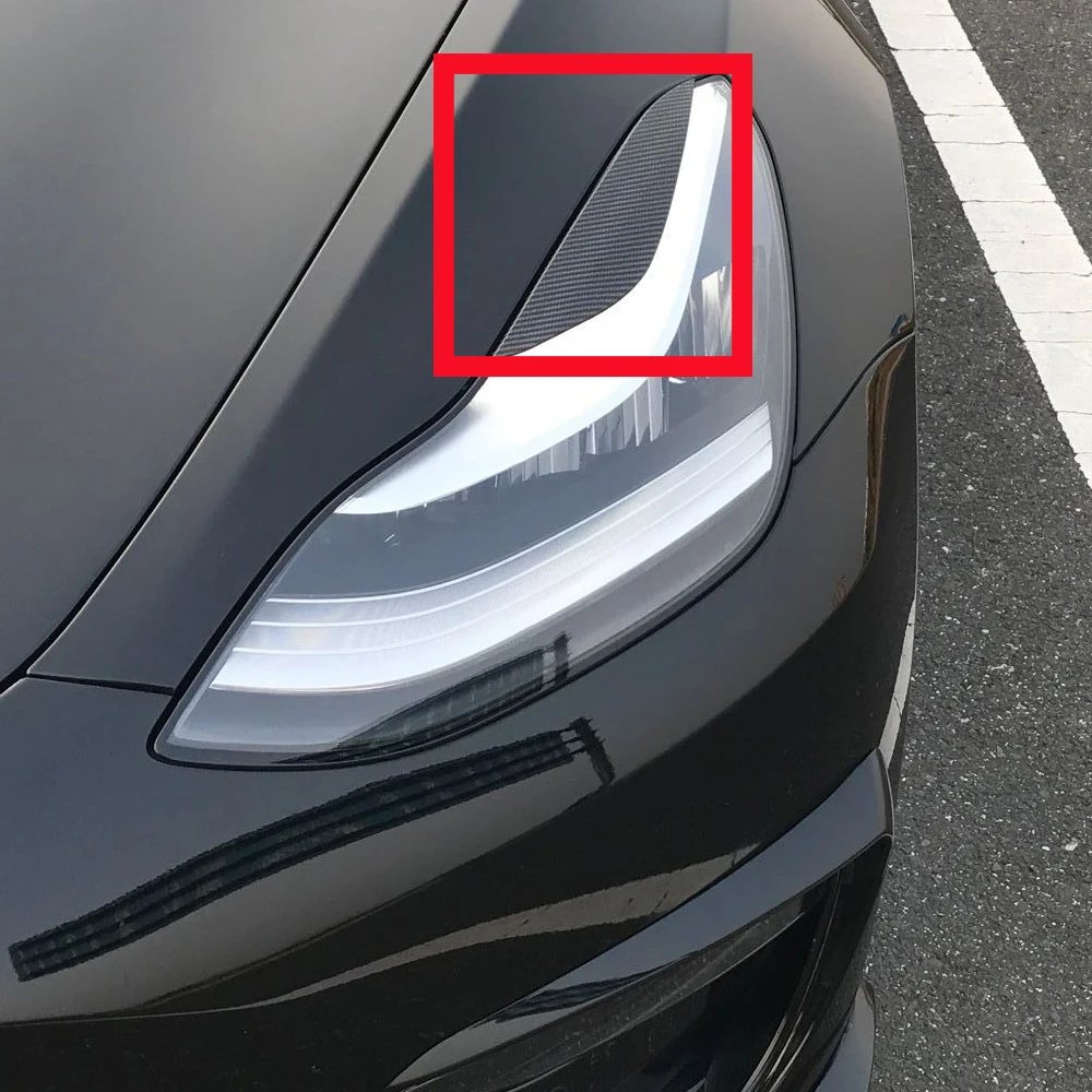 Накладка на переднюю панель из углеродного волокна для бровей и век tesla model 3 набор аксессуаров