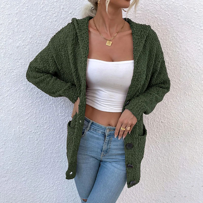 Fall Custom Ladies Coat Jacket Outwear designs Casual Long Sleeve V Neck Women sexy Knitted  Cardigan Sweater