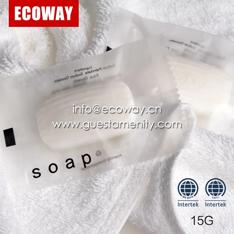 15g transparent wrapped bath soap mini hotel white soap wholesale