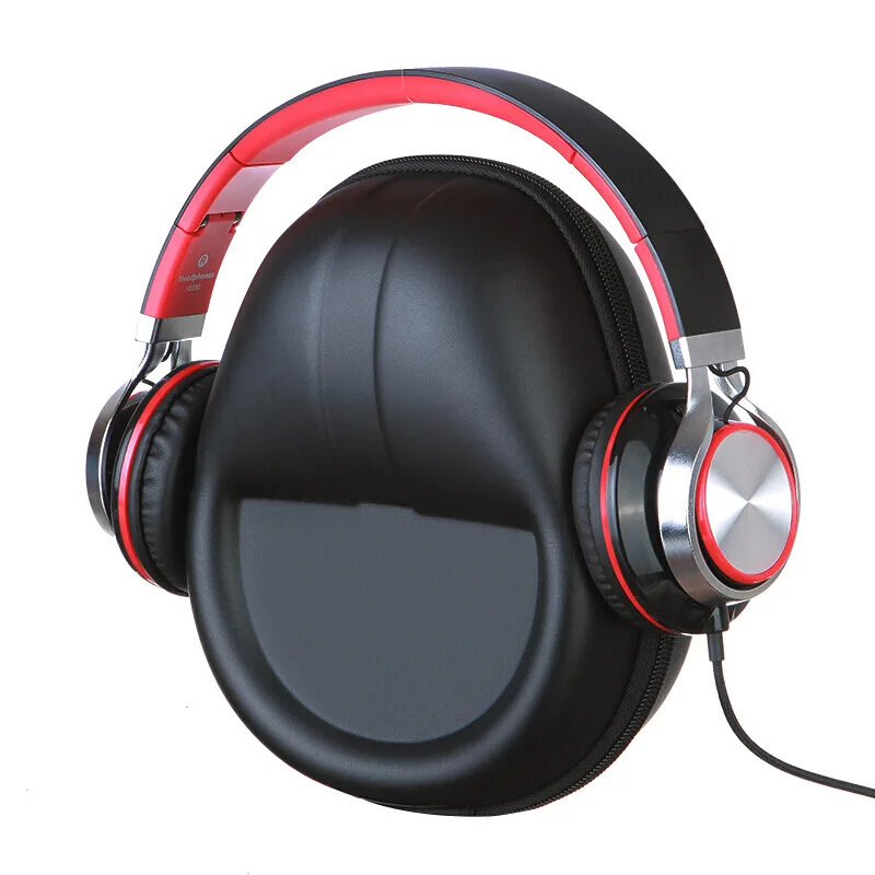 Durable Black PU Leather with Protective Hard EVA DJ Headphone Bag