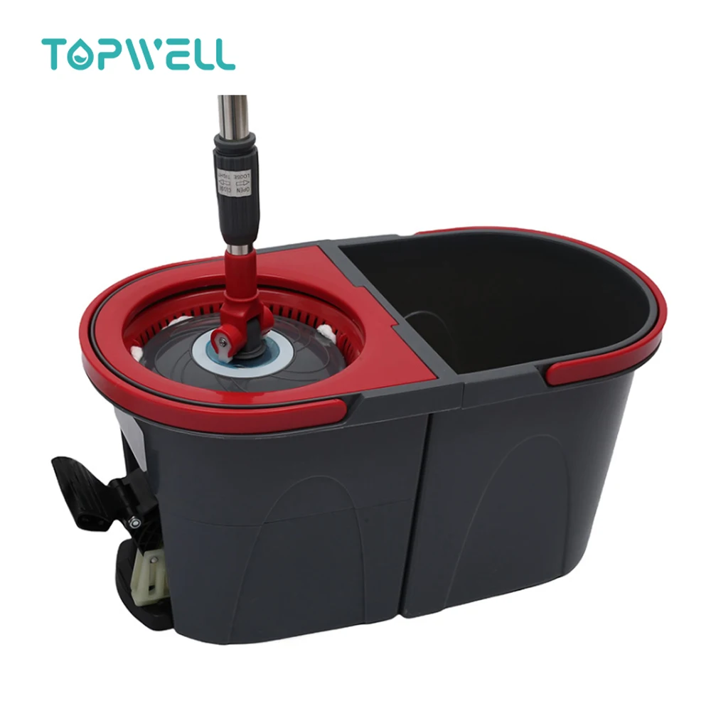 Topwill China Sustainable 130cm Bathroom 100% New PP 360 Bucket Spin Magic Mop With Pedal