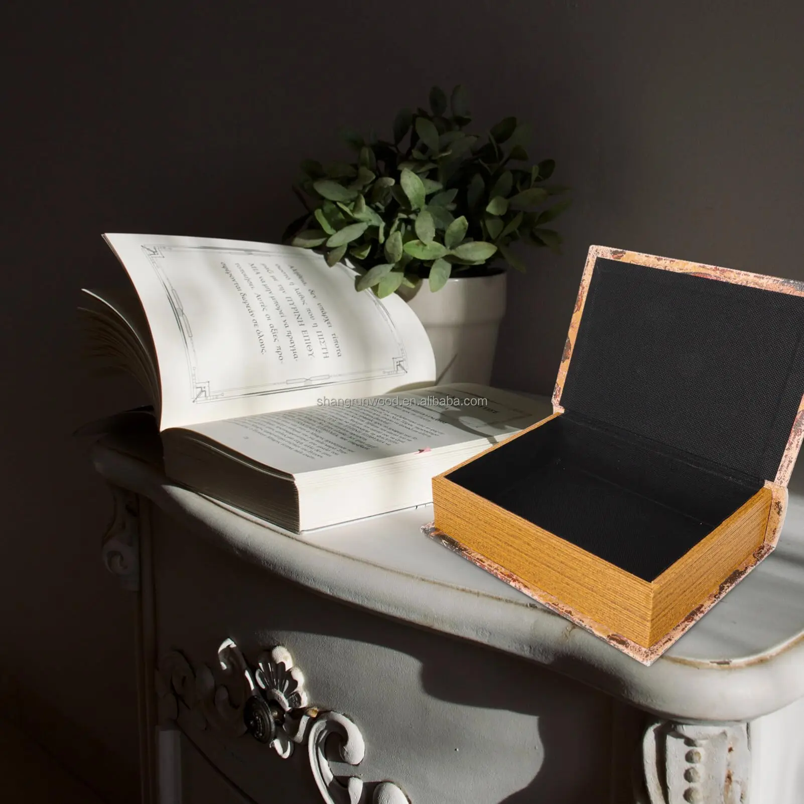 Unfinished Wooden Book Box Large Plain Wooden Book Shaped Gift Box Vintage Wooden Book Box