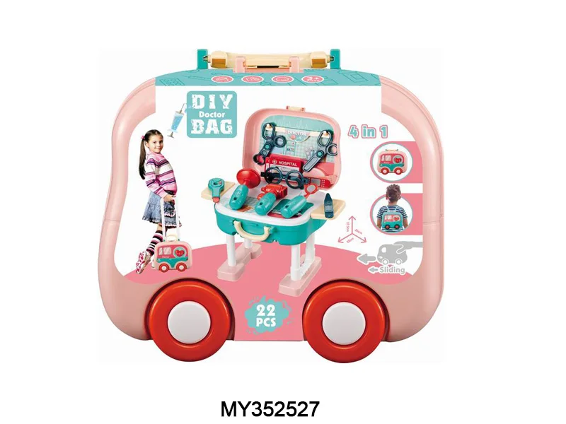 4 IN 1DIY backpack bag car suitcase table cleaning tool set toys 36PCS  kids cleaning toys for girls