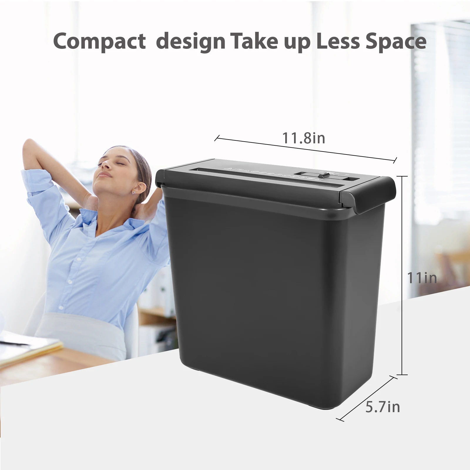 CS522S 10L Small Strip Cut Paper Shredder With Easy Lift-off Head For Personal Office Use