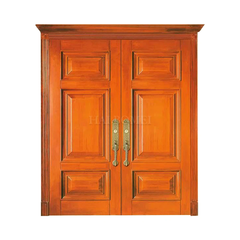 Double Wooden Door Exterior Solid Wood Door