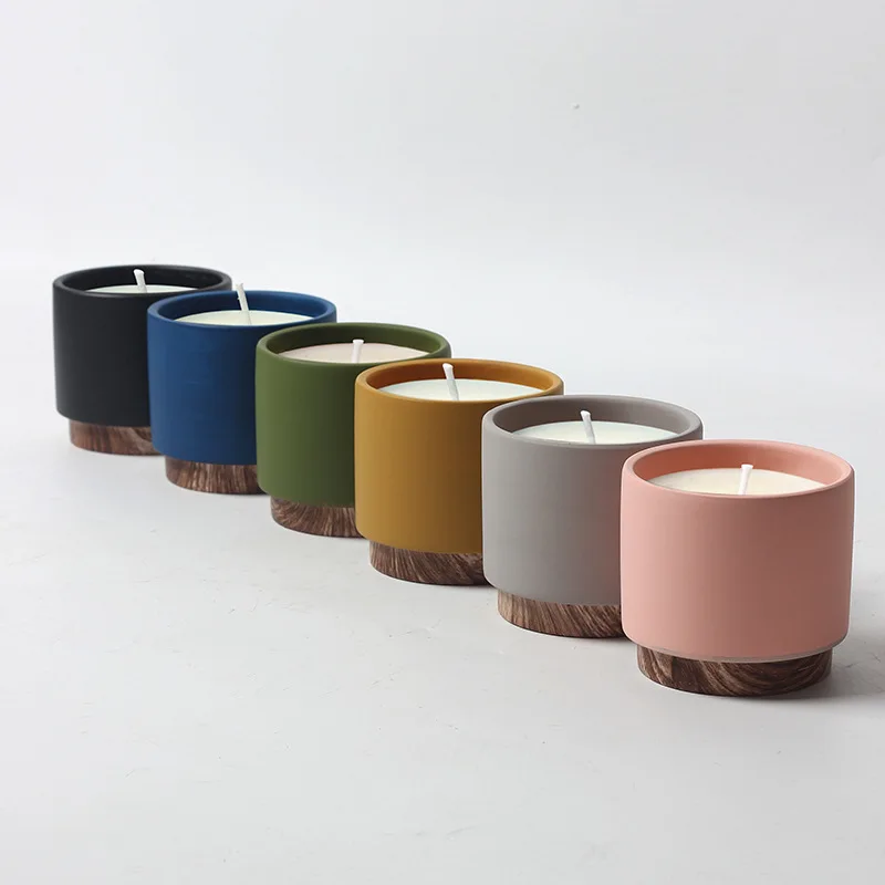Creative Nordic aromatherapy ceramic empty candle vessels concrete container jar candle cup