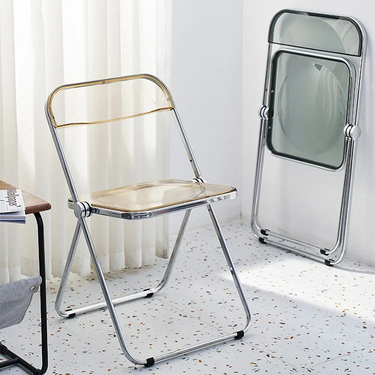 
Factory sale transparent plastic folding dining chair colorful party banquet chair 