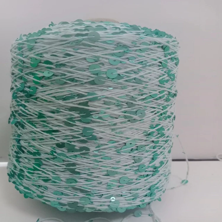 100% polyester 150 D 3 MM sequin beads yarn shiny bright fancy yarn for knitting