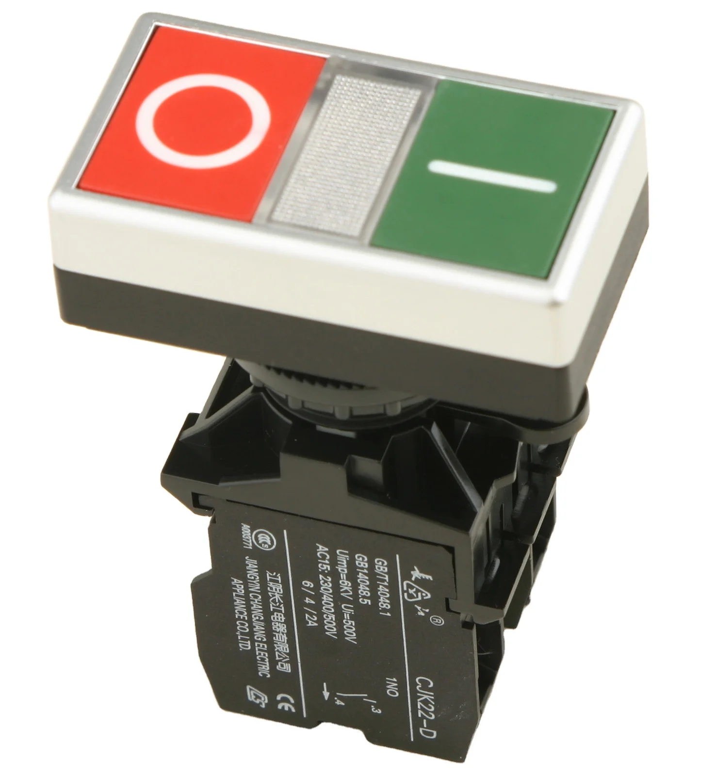 CJK22 series dia 22mm 1NO 1NC 2 position rectangular  push button switch with Mechanical life 100E4 times
