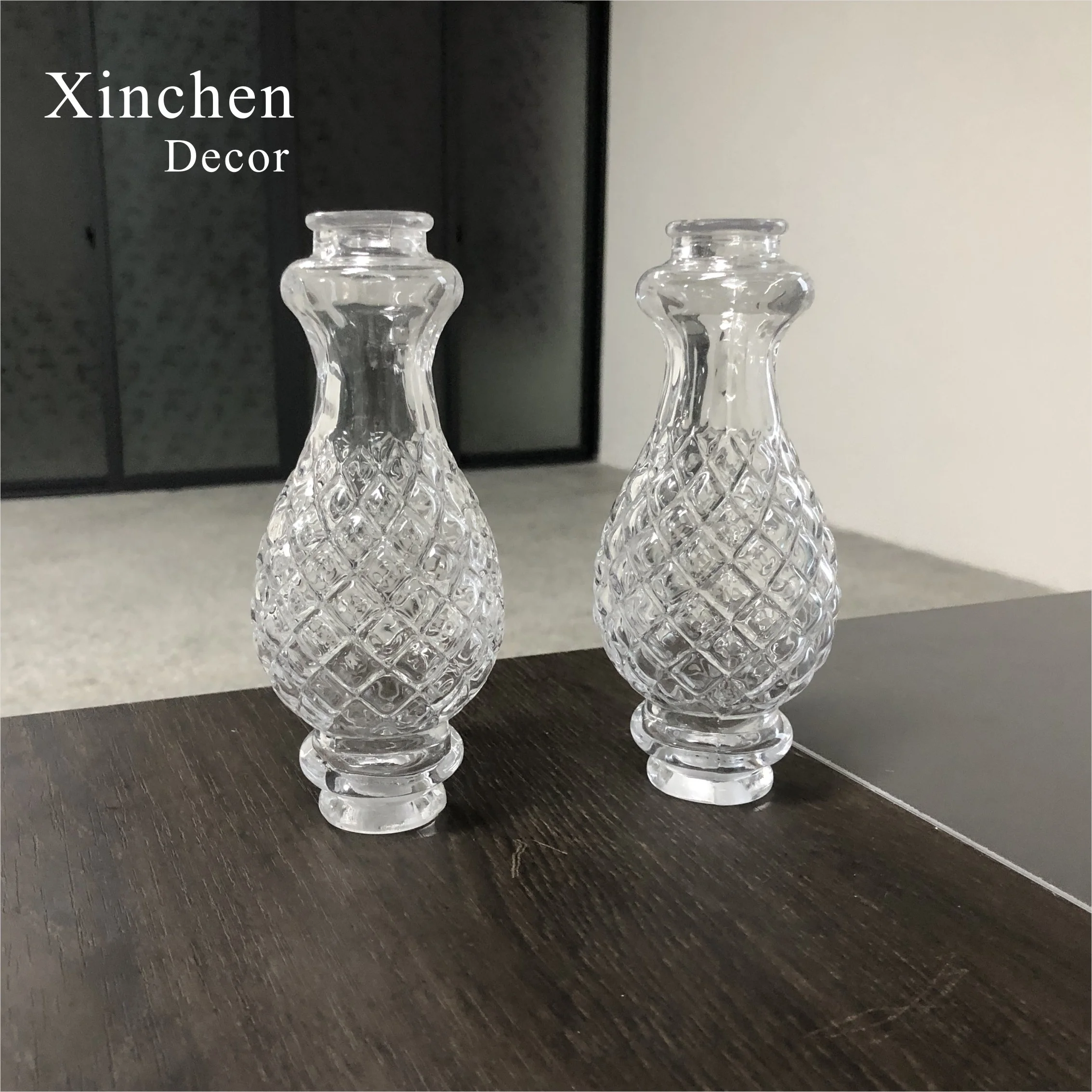 Wholesale new design pineapple shape blown glass column for crystal lamp accessories