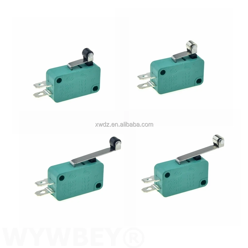 KW3-02-04 3pin Green Micro Switch Of Kw7 16A 250VAC High Current Push-Button