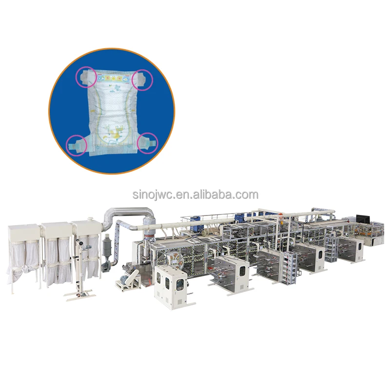 Luxury diaper making complete machine baby pampering diaper machine CE AND ISO APPROVED