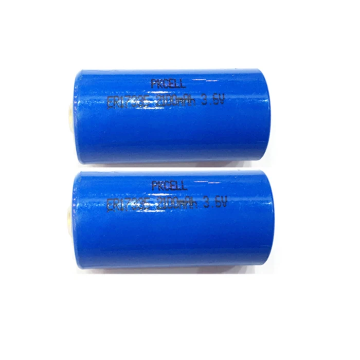 Customized ER17335 3.6V 2100mAh Li/SOCl2 Batteries For PLC industrial control smoke alarm