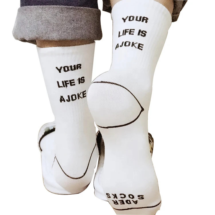 
Custom Design Printed Logo Fashion Jacquard Socks Tube Sock Custom Socks Men 