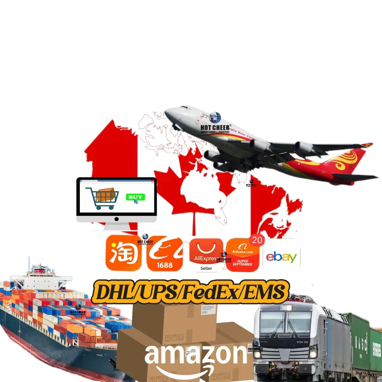 Purchase agent 1688 International Courier Service China Freight DHL UPS Shipping To USA UK Canada/Australia Shipping Agent