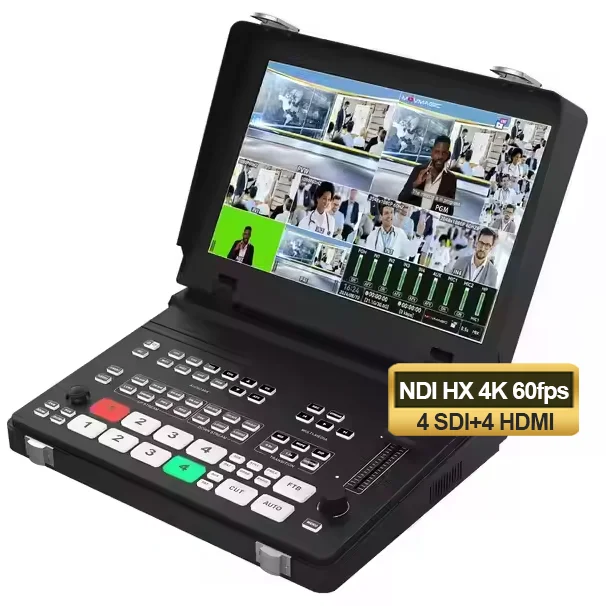 USD817 Free Ship MF10S-N  NDI HX 4K 60fps+4 SDI+4 hd mi+5 Channel+10.1 inch Large Screen Video Switcher Mixer Stream Broadcast