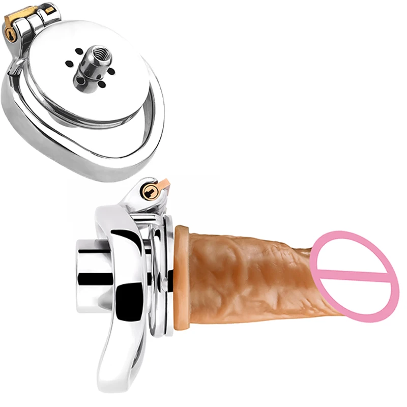 FRRK chastity cage with dildo,chastity cage with urethral catheter,chastity cage flat,Inverted Negative chastity cage,cock cage