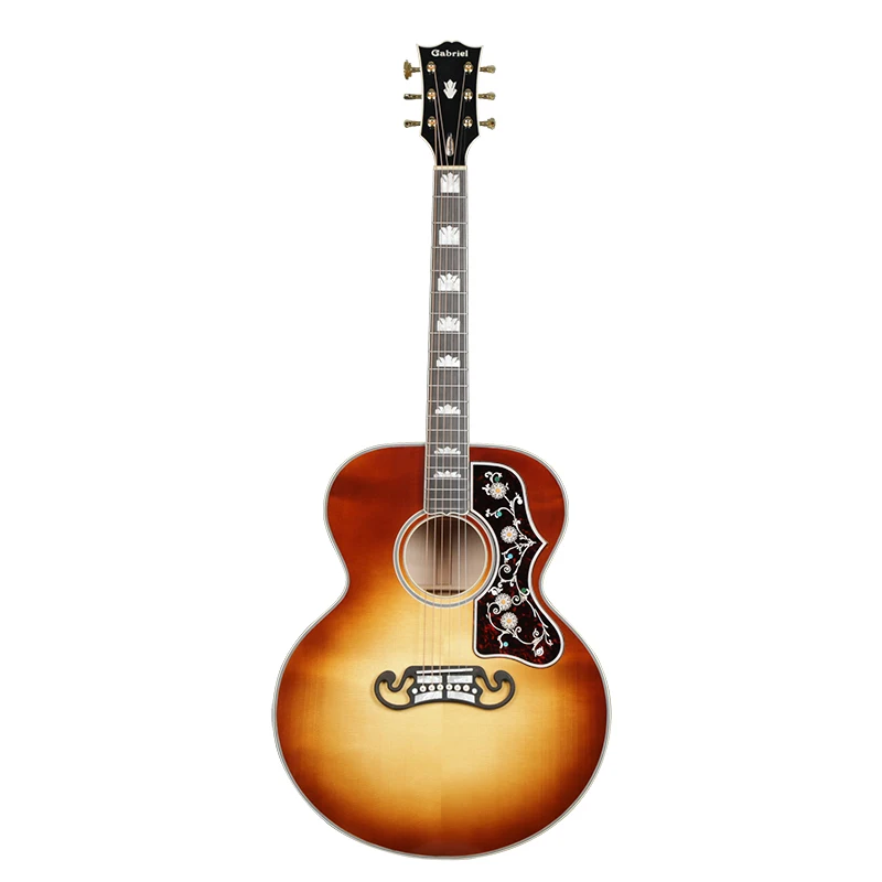 Gabriel Prewar Full solid Guitar SJ200 Jumbo Nitro Flamed Maple Guitar