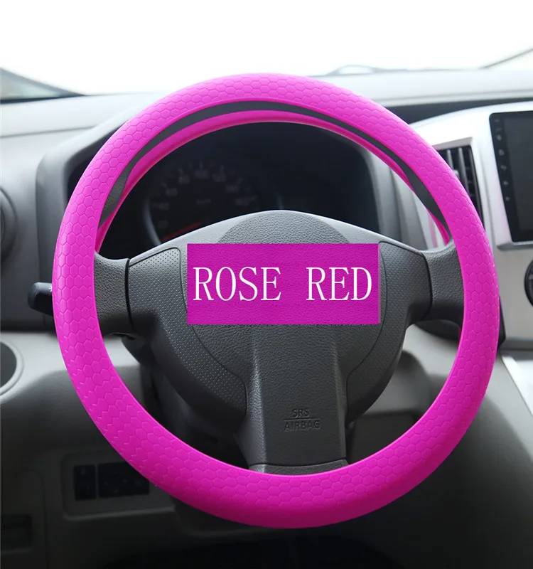 cubierta del volante de silicona para autos 15/14/13 inch silicone car steering wheel covers with china factory price