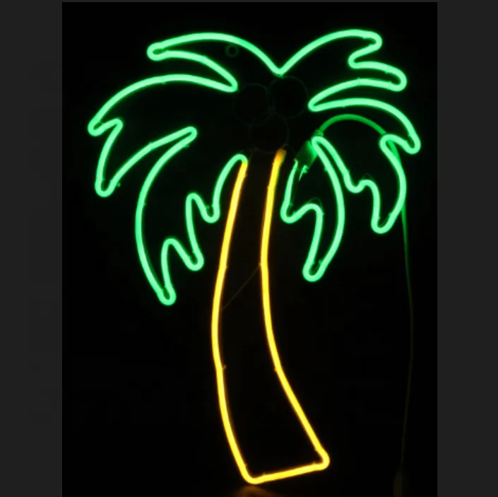 Outdoor Waterproof LED Steel Frame Small Palm Coconut Tree Christmas Ramadan Hajj Eid al-adha Decor Motif Figures Neon Lights