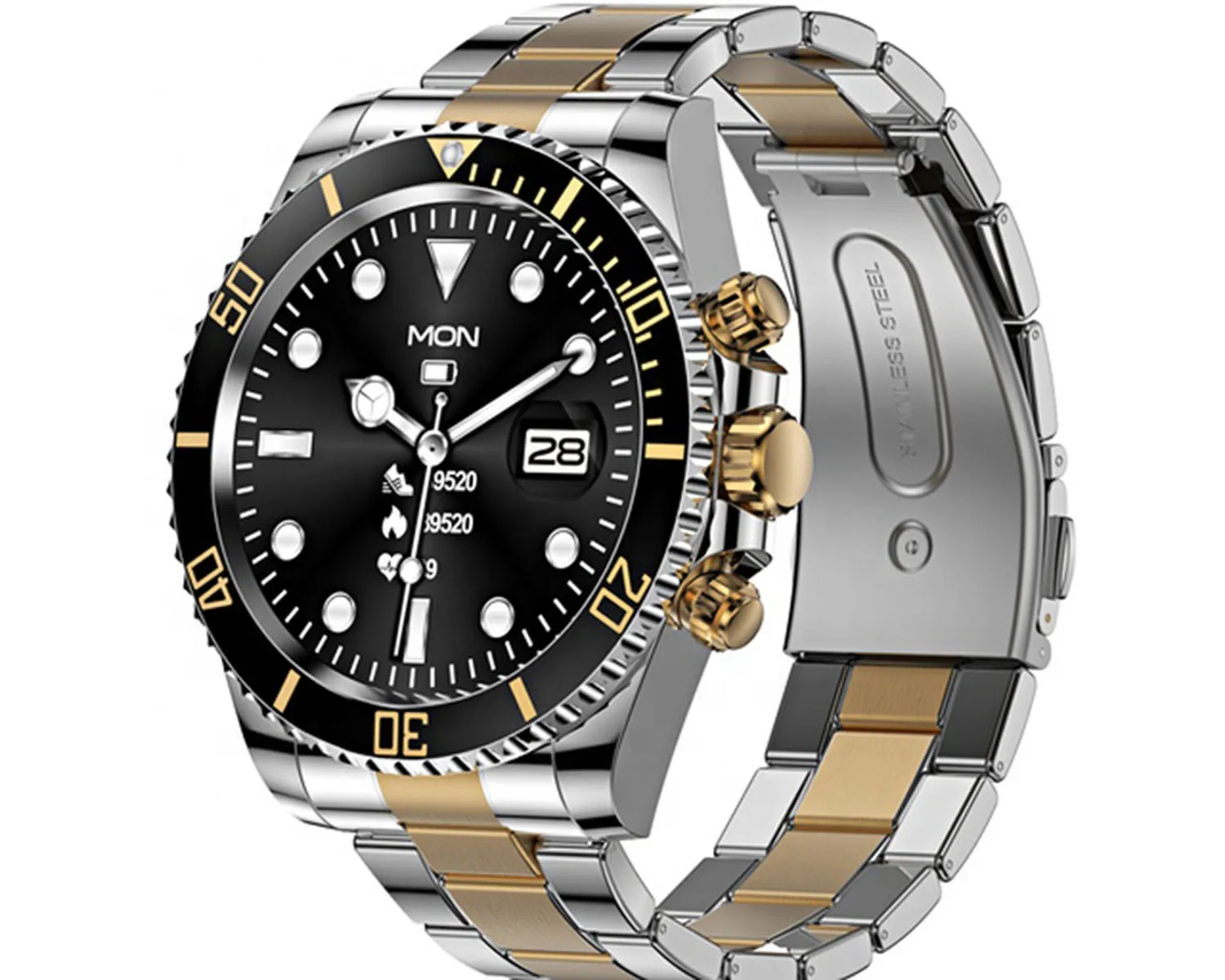 A New Design Hot Men AW12 Sport Smart Watch Stainless Steel Mul-function IP68 Waterproof Business Smartwatch