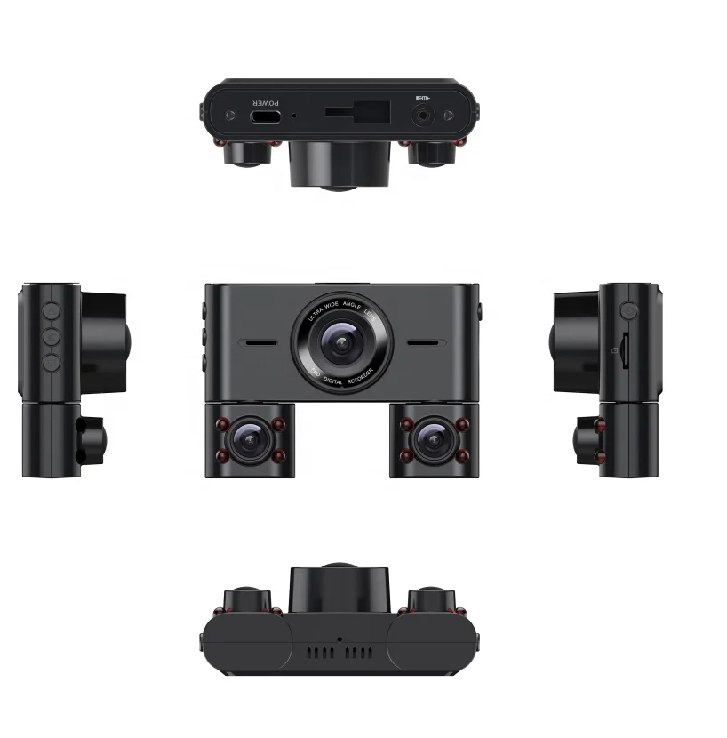 4 Channel 1080P inside Cabin Dash Camera 3.5inch IPS Dashboard Cam with 4 IR LEDs Video Recorder for Taxi Drivers Car Black Box