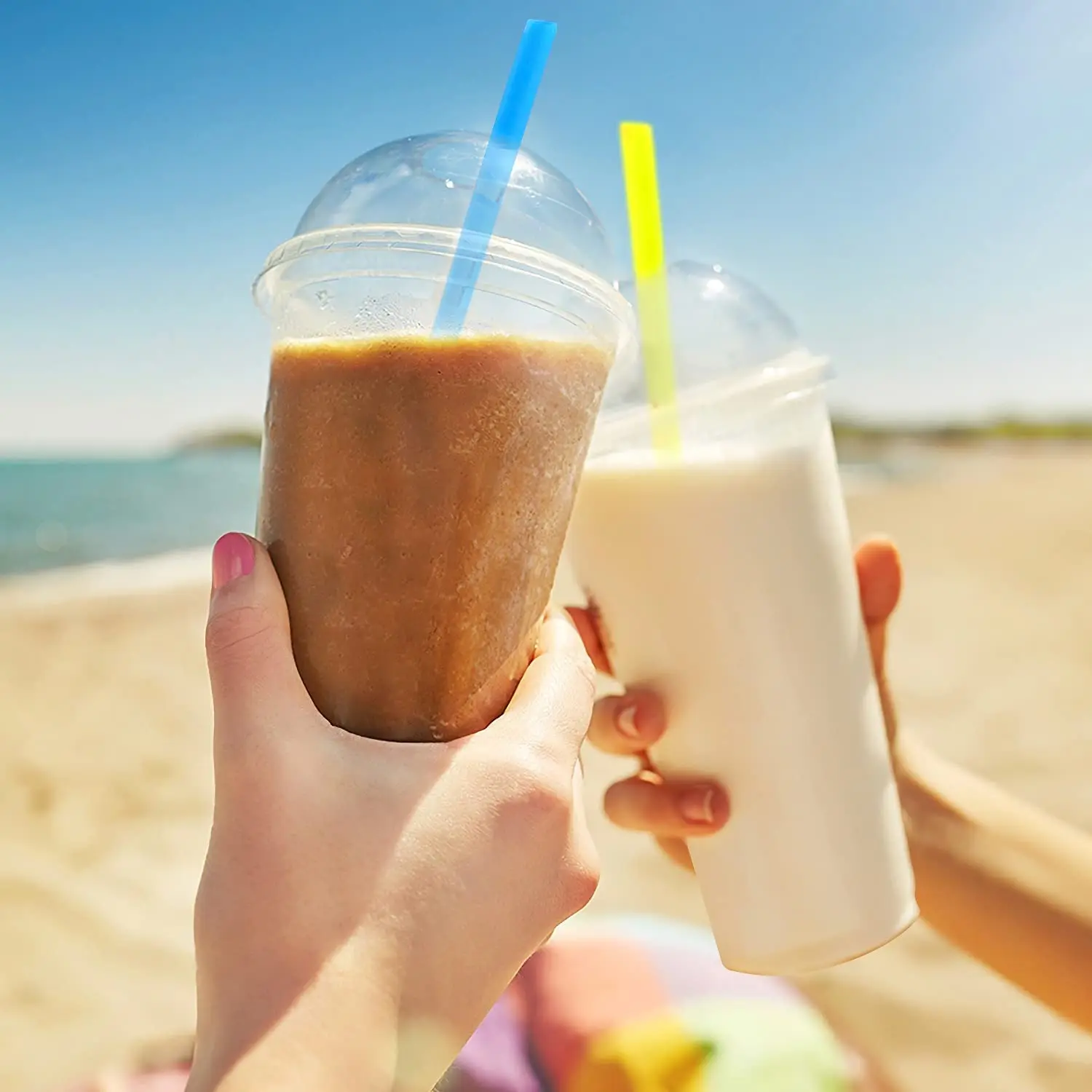 Disposable PET Plastic Cup with Flat Lids Custom Printing Cups For Iced Coffee Smoothie Juice Soda Cocktail water Glasses 16oz