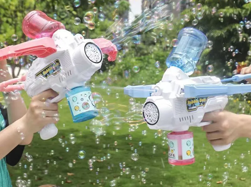 Bubble bazooka Gatling Soap colourful lights Bubble maker Water Machine Gun Toys Outdoor Bubble Shooting Water Gun