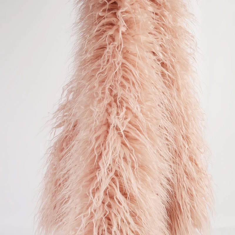 Factory Direct Customize color long pile artificial mongolian fur fabrics high quality curly faux fur fabric