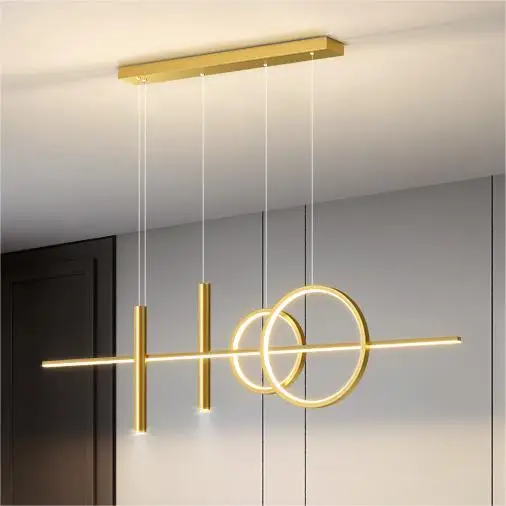 modern simple acrylic 2 ring spotlight atmosphere Led chandeliers Pendant Lights for Restaurant Living Room Dining Kitchen