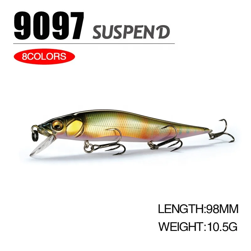 2023 New Style Suspended Minnow Hard Bait 97mm 9g Long Casting Sea Fishing Wobbler Floating Trolling Swimbait