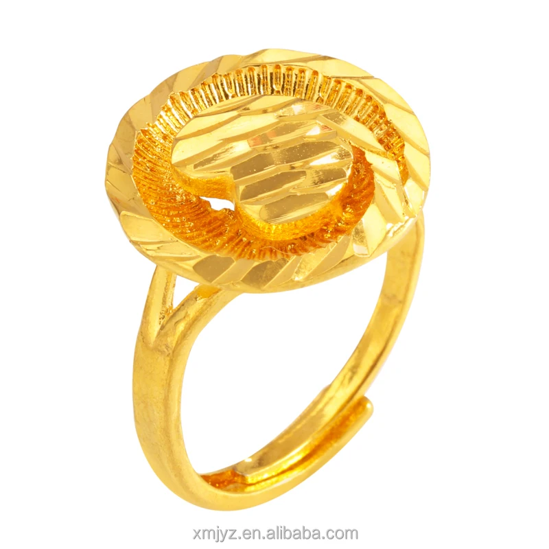 New Product Big Flower Ring Brass Gold-Plated Ins Wind Ring Female Source Manufacturer