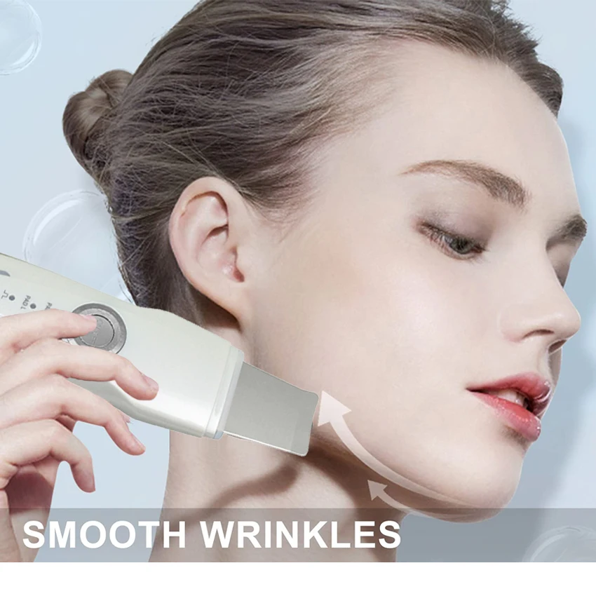 Factory Portable Ion Ultrasound Facial Spatula Face Peeling Ultrasonic Skin Scrubber Ultrasonic Face Scrubber