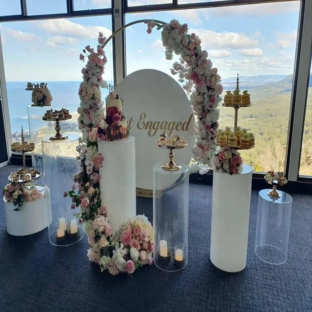 Бесплатная доставка) персонализированные металлические цилиндры, подставка для декора, круглые колонны, колонна для плинтуса, вечеринки, дня рождения, мероприятия, свадьбы 1781