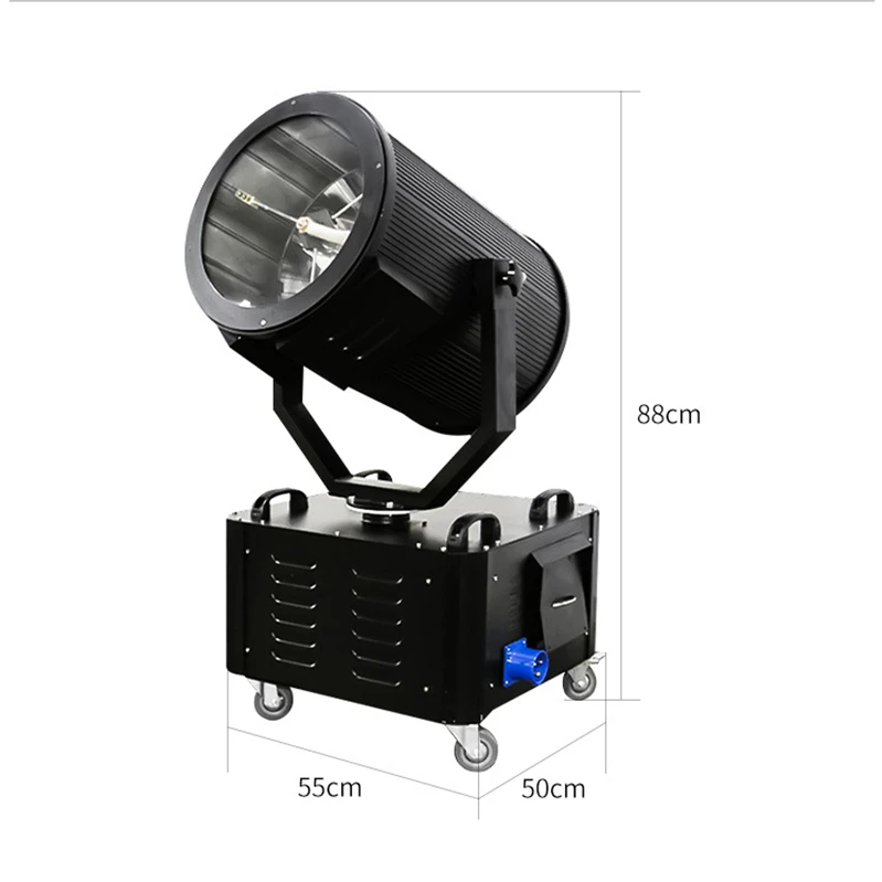 High Power Super Outdoor Sky Search Light 2 KW to 7KW Xenon Lamp Hotel Building Sky Beam Moving Head Searchlights