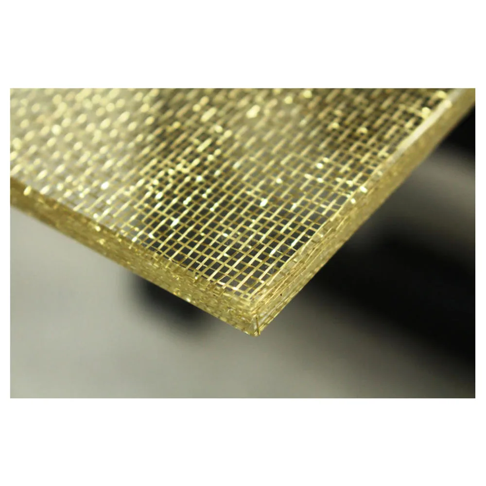 Decorative Architectural Wall Cladding Laminated Glass Art Weave Wire Mesh
