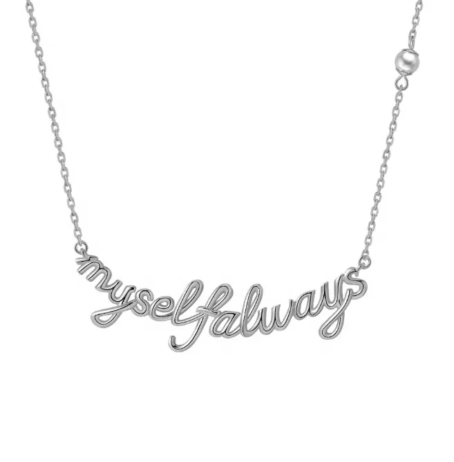 Milskye large fashion jewelry for women 18k gold plated brass MYSELF ALWAYS pendant necklace