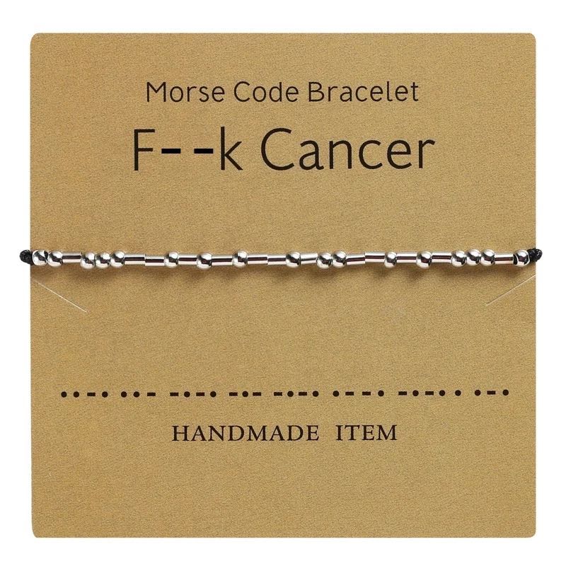 Handmade Adjustable Silk String Gold Silver Color Custom BFF Friend Family I Love You Faith Women Morse Code Bracelet Jewelry