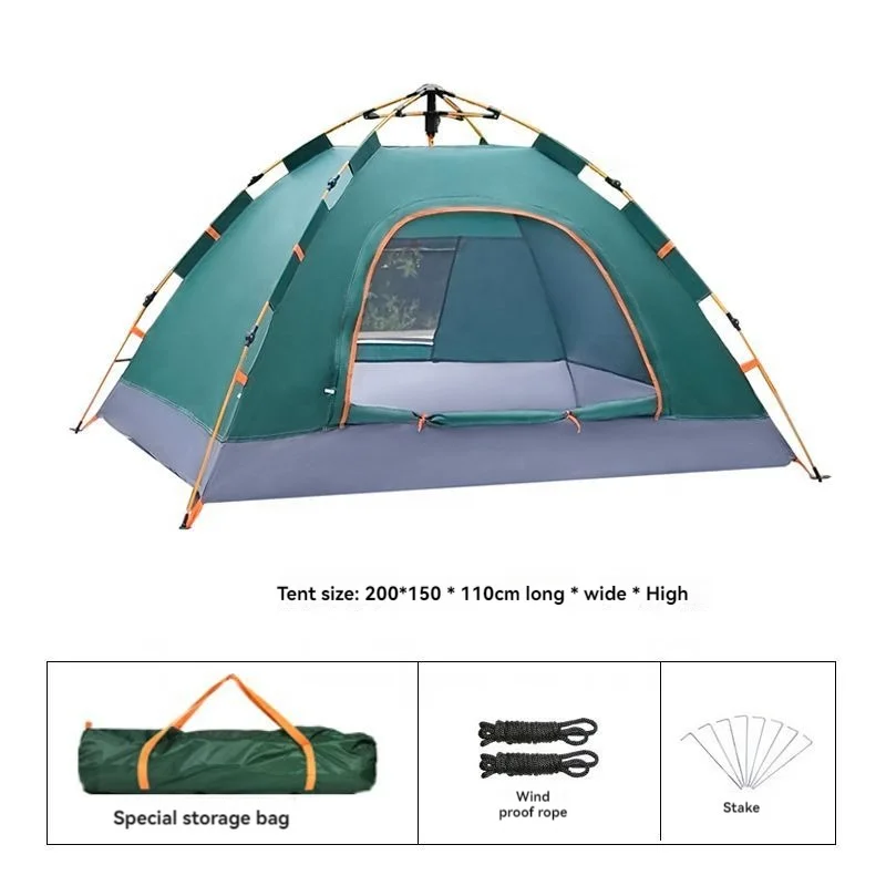Outdoor Oxford Fabric Single Speed Open Automatic Double Mosquito Protection Thickened Sun Protection Camping and Beach tent